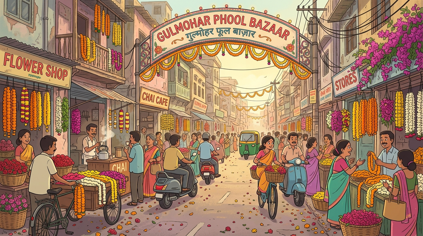 Bazaar scene concept